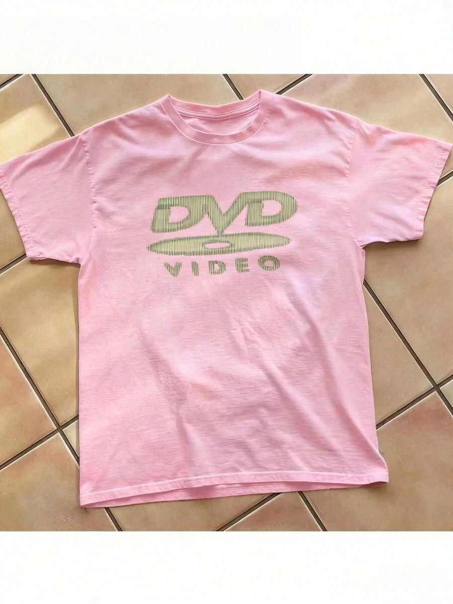 Retro Gaming T Shirt - [100% Baumwolle] DVD-Video Nostalgisches Grünes Logo