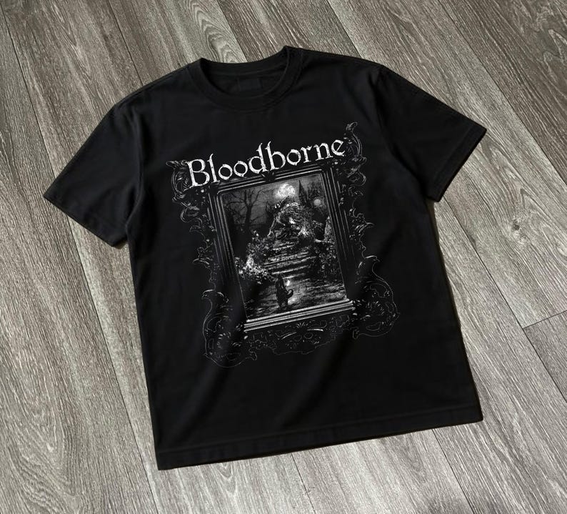 Retro Gaming T Shirt - Bloodborne Dark Souls Gaming T-Shirt Übergroßes