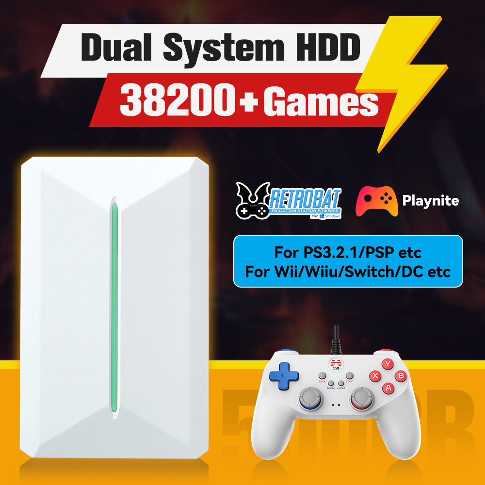 Retro Gaming Kiosk - Retrobat&Playnite System HDD Retro-Spielekonsole für PS3/PS2/WIIU/WII/Switch/MAME