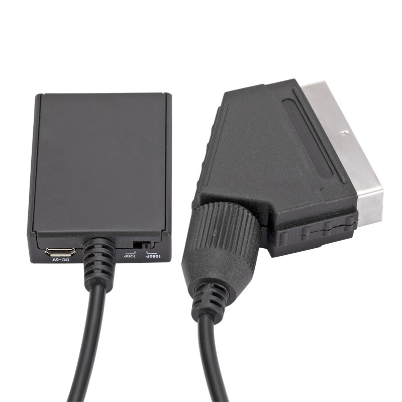 Scart To Hdmi - SCART zu HDMI-kompatibler 1080P Video-Audio-Upscale-Konverter-Adapter für