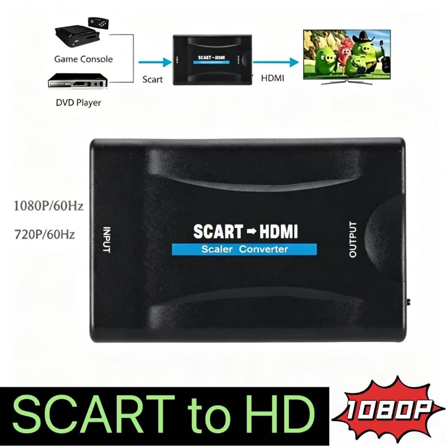 Scart To Hdmi - Full HD 1080P SCART zu HDMI-kompatibler