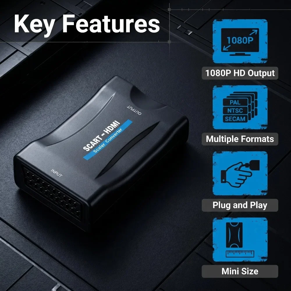 Adapter mit USB-Kabel für Sky  – Scart To Hdmi Bewertung und Preis