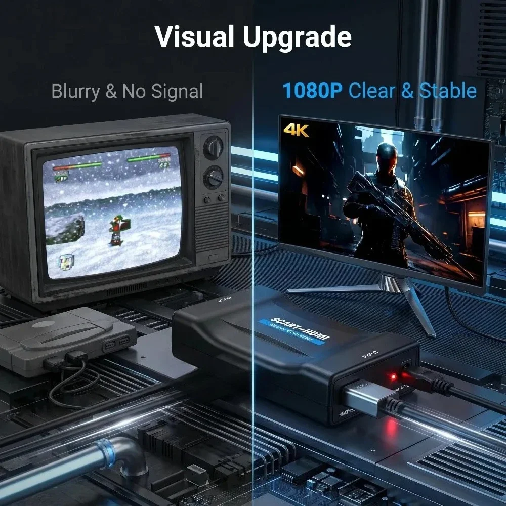 Adapter mit USB-Kabel für Sky  – Scart To Hdmi Bewertung und Preis